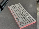 Foam Organizer "3/8 Master Set" For Snap-on Ratchets, Black And Red. Fixed Price $450.00.