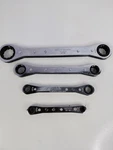 Vintage Sears Craftsman Tools Sae 4PC Box End Ratcheting Wrench Set. Fixed Price $24.98.