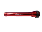 Snap On 7 Red Anodized Aluminum 2AA Cell Led Flashlight Fresh Batteries Nice. Fixed Price $27.95.