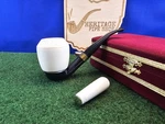 Falcon Bent Frame With Meerschaum Bowl And Tamper Set, Unsmoked, Collectors Case. Fixed Price $175.00.