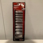 Husky 10-PIECE Deep Socket Set Sae 3/8 In Drive #634689 Open Box. Fixed Price $28.80.