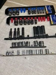 1/4,3/8 Kobalt Craftsman Sae G 6 & 12 Point Standerd Socket Partial Set Strips. Fixed Price $55.00.