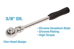 3/8" Dr. Quick Release Flexible Ratchet Handle Socket Wrench Tool. Fixed Price $18.75.