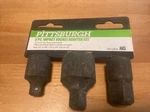 3PC Pittsburgh Impact Socket Adapter Set 67936. Fixed Price $8.99.