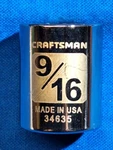 Usa Craftsman 34635 3/8" Drive Shallow 9/16" 12 Point Ez-read Socket. Fixed Price $12.00.