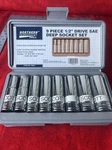 Northern Industrial Tools 9 Piece 1/2" Drive Sae Deep Socket Set - Taiwan (T38). Fixed Price $28.00.