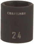 Craftsman Shallow Impact Socket, Metric, 1/2-INCH Drive, 24MM (CMMT15870). Fixed Price $12.87.