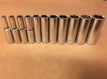 Craftsman 1/4" Drive 11 Piece 6 Pt Point Metric Deep Socket Set Chrome 4-14 Mm. Fixed Price $28.95.