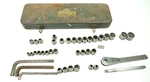 Indestro Antique Socket Set Metal Box Square & Hex Drives Lever Ratchet. Fixed Price $125.00.