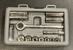 Craftsman #34811 3/8" Drive Metric 6 Point 14 Pc Socket Set Clear Top Gray Case. Fixed Price $50.00.