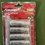 Husky 11-PIECE Deep Metric Socket Set 1/2 Drive Chrome Finish Storage Rail. Fixed Price $18.95.