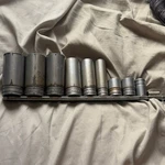 Snap-on Deep Length Sae Socket Set 10PC Chrome Alloy Steel TS401USA. Fixed Price $135.00.