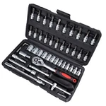 46-PIECE Socket Wrench Set Mechanic Bit Tpr Handle Drive Tools Combo Kits. Fixed Price $19.29.