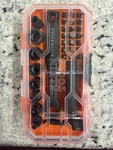Klein Tools Knect 1/4-INCH Drive Impact-rated Pass Through Socket Set, 32-PIECE. Fixed Price $35.00.