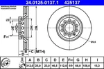 Ate 24.0125-0137.1 Brake Disc For Audi, Seat, Skoda. Fixed Price $113.93.