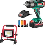 Hychika 18 V Max Cordless Impact Wrench, 30W Led Work Light, 2-TOOL Power. Fixed Price $224.99.