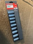 New Craftsman 9 Pc 1/2" Dr Deep 6 Pt Metric Socket Set In Holder 34577 12 - 21MM. Fixed Price $59.99.