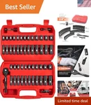 52-PIECE 1/4 Drive Impact Socket Set Chrome Vanadium Steel, 72-TOOTH Ratchet. Fixed Price $64.59.