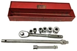 Vintage Indestro Set 6 Sockets, 1 Breaker Bar, Ratchet, Extension, Orig Box. Fixed Price $44.99.