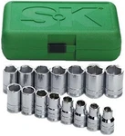 Sk Tools 15 Piece 1/2" Drive 6 Point Standard Metric Chrome Socket Set (1955). Fixed Price $165.25.