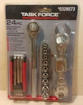 Task Force 24 Pc. Mechanics Tool Set Sockets Ratchet Wrench Hex Keys #0328573. Fixed Price $11.05.