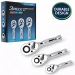 3PC Stubby Ratchet Set 1/4" 3/8" 1/2" Drive Mini Wrenches. Fixed Price $37.99.