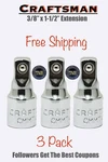 Craftsman Short Extension Bar 3/8" Drive 1-1/2" CMMT43537. Fixed Price $20.99.