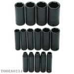 J72116 3/8" Drive 15 Piece Deep Impact Socket Set 6-POINT W/holder Proto. Fixed Price $129.95.