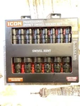 Icon Professional Impact Swivel Socket Set 14PC 1/2" Drive Sae 13US-14 59741. Fixed Price $130.00.