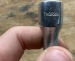 Thorsen 50M 1/4 Metric Standard Socket Chromed Steel Non-ratcheting Silver. Fixed Price $12.97.