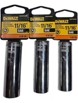 Dewalt DWMT88948OSP, DWMT74537OSP 11/16" Sae 6PT, 12PT Deep Socket (lot Of 3). Fixed Price $18.95.