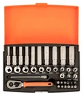 Bahco SL25L 1/4 Drive 37 Piece Metric Standard & Deep Socket Bit Set 4-13MM. Fixed Price $48.33.