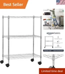 Versatile Adjustable Steel Shelving Unit On Wheels For Garage & Laundry Room. Fixed Price $64.99.