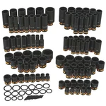 Klutch 3/8IN.- And 1/2IN.-DRIVE Impact Socket Sets, Chrome Molybdenum, Sae +. Fixed Price $249.99.