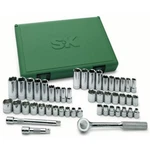 Sk Tools 3/8" Drive Std And Deep Sae Metric Socket Set, 12 Point, 47PCS. Fixed Price $315.42.