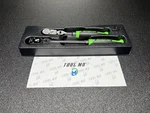 Snap-on Tools New Green 2PC 3/8 Drive Hard Grip Flex-head Ratchet Set RAT2FHFDG. Fixed Price $499.95.