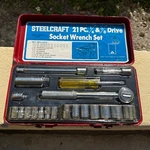 Steelcraft Sae Socket Wrench Set 21 Piece 3/8" 1/4" Drive, Drop Forged. Fixed Price $17.00.