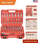 3/8" Drive Socket Set, 76 Pcs Ratchet Wrenches Standard Deep Metric .... Fixed Price $79.06.