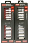 Icon (S2SDM-12) 3/8" Drive 2-PCS Metric Sae Semi-deep Socket Set, New Free S&h. Fixed Price $89.00.