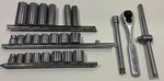 Craftsman 3/8" Ratchet VH-44811 Button Quick Release Usa T-handle & 22 Sockets. Fixed Price $24.50.