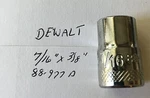 Dewalt 7/16" X 3/8" Dr Shallow Chrome Socket Pt 88-977D Free Usa Shipping. Fixed Price $9.96.
