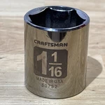 Craftsman 1-1/16" Shallow Socket 1/2" Drive Point Easy Read 50732 Usa. Fixed Price $39.95.