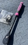 Matco Usa 3/8 Drive Pink Fixed Head Black Chrome Ratchet BFR118BPT + Kit. Fixed Price $244.95.