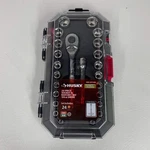 New Husky 1/4 In Drive 24-PIECE Socket & Ratchet Set H4D24PCSWS. Fixed Price $26.99.
