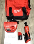 Milwaukee M12 3/8" Dr Cordless Ratchet Combo Kit W/1 Battery, Charger & Tool Bag. Fixed Price $199.94.