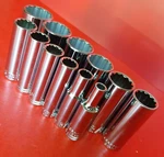 New Craftsman Tools 12 Piece Deep Sae 3/8" Drive Point Socket Set 1/4-1". Fixed Price $48.93.