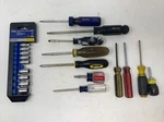 Kobalt 1/4" Metric Point Socket Set 0338637 + (11) Screwdrivers 013. Fixed Price $29.99.