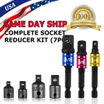 7-PACK 3/8" To 1/4" 1/2 Inch Drive Ratchet Socket Adapter Reducer Air Impact Set. Fixed Price $6.99.