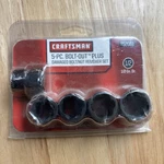 Craftsman 9 52061 Usa 1/2" Drive Bolt Out Plus Damaged Nut Remover Set. Fixed Price $22.50.