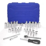 Stark Usa 55PCS Socket Set 1/4" Drive 90T-RATCHET Extension Bar Sae Metric. Fixed Price $59.95.